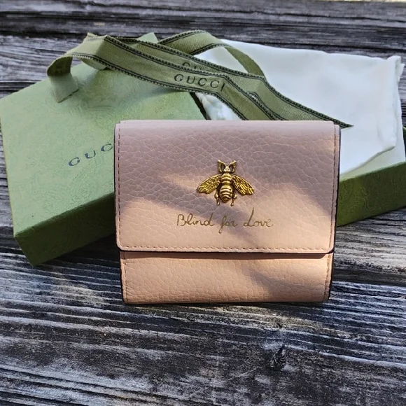 Gucci Blind For Love Blush Pink Compact Wallet With Box, Dustbag & Ribbon - Picture 1 of 12